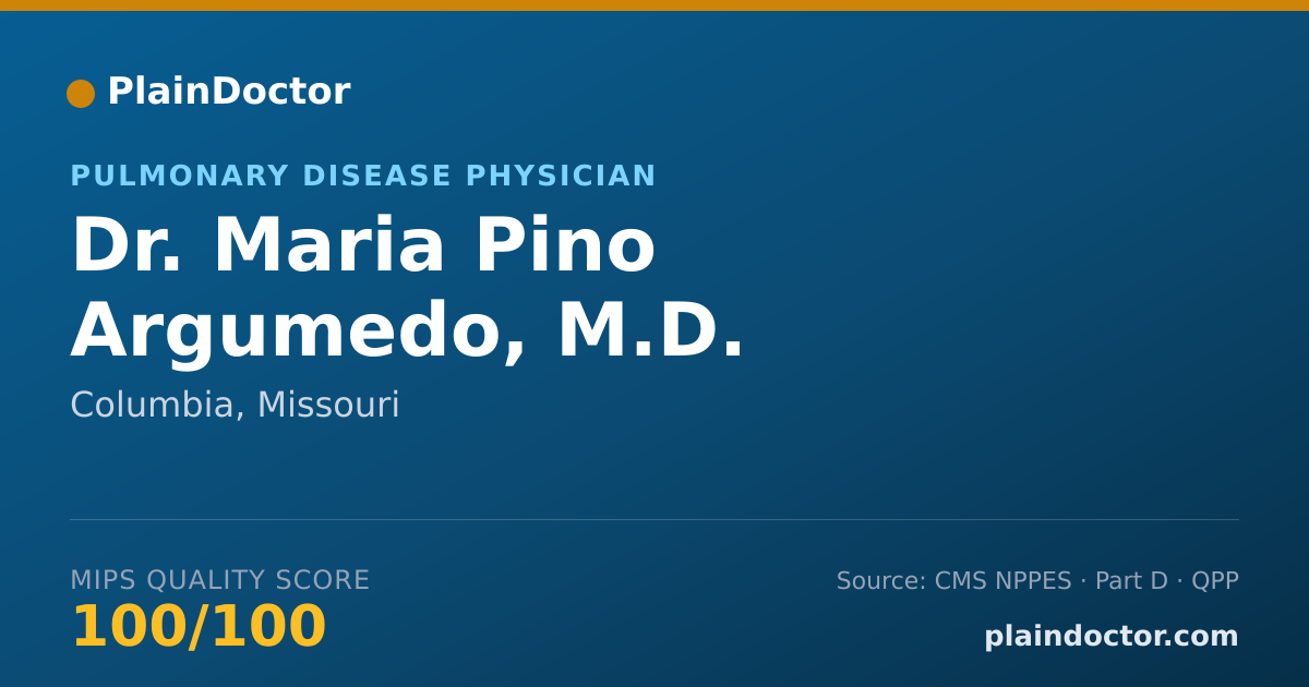 Shareable card for Maria Pino Argumedo, M.D. - Pulmonary Disease Physician, Columbia, MO