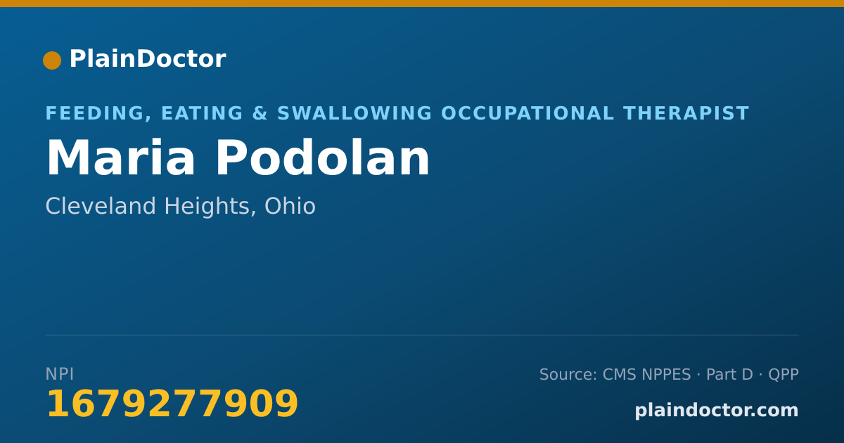 Shareable card for Maria Podolan - Feeding, Eating & Swallowing Occupational Therapist, Cleveland Heights, OH