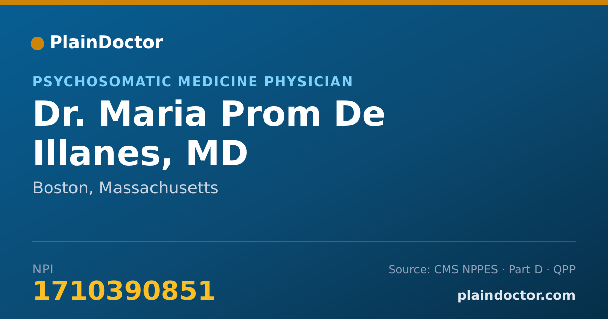 Shareable card for Maria Prom De Illanes, MD - Psychosomatic Medicine Physician, Boston, MA