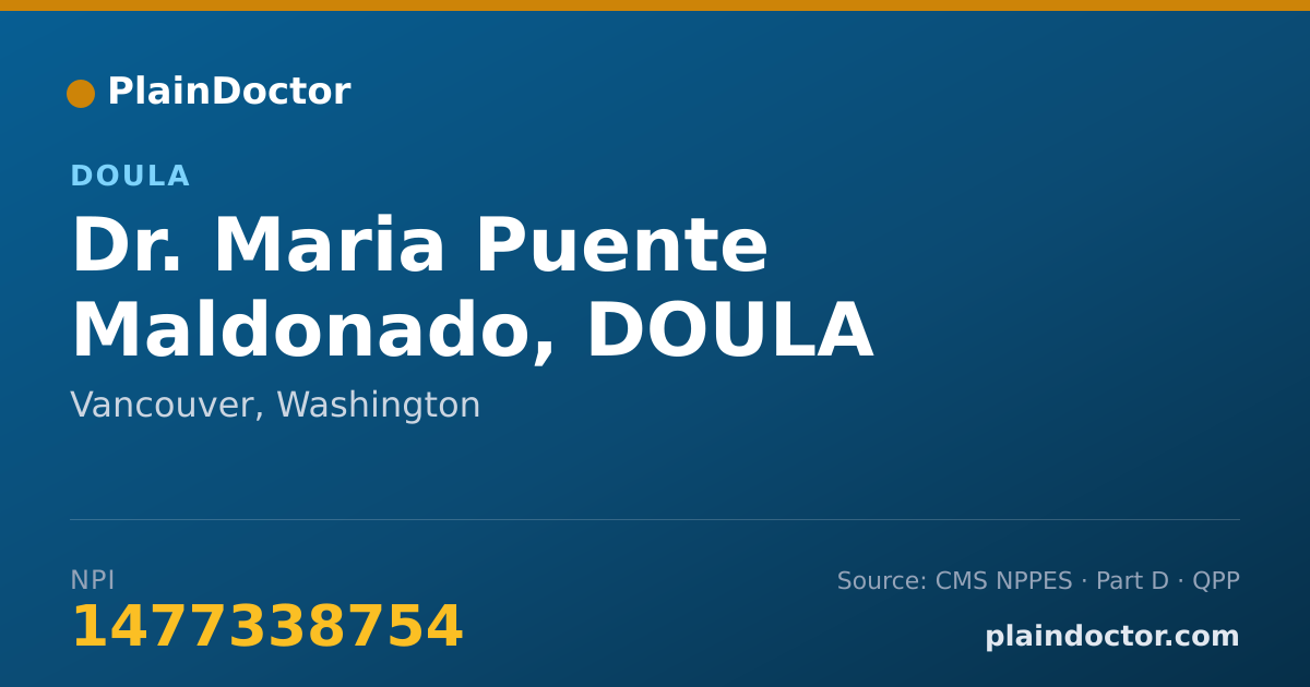 Shareable card for Maria Puente Maldonado, DOULA - Doula, Vancouver, WA
