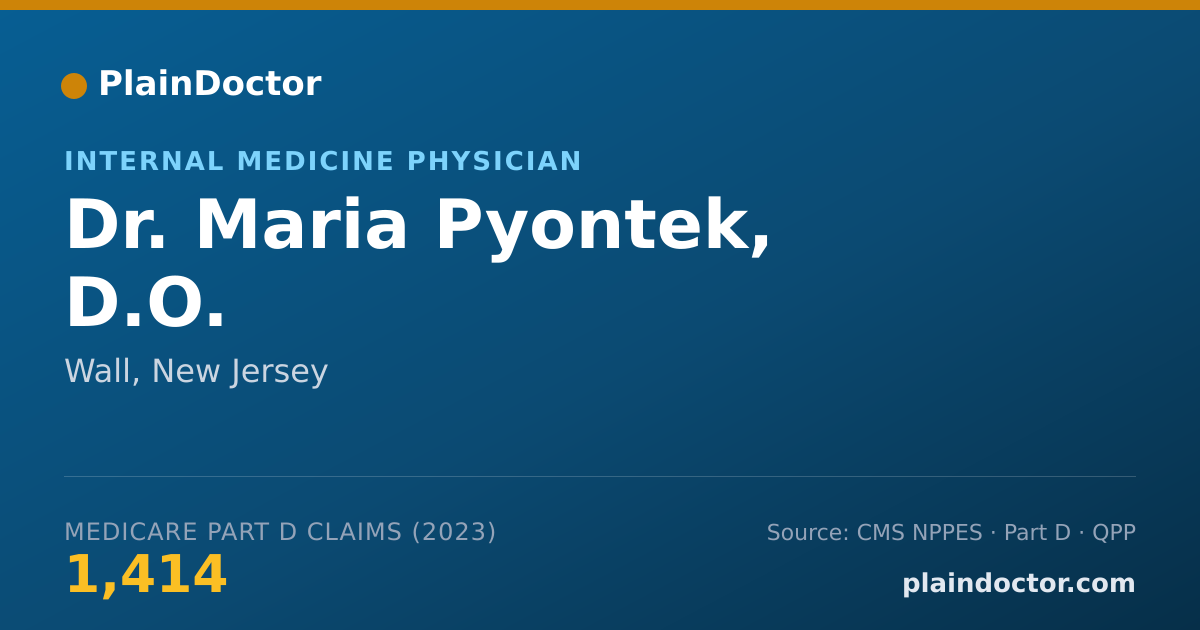 Shareable card for Maria Pyontek, D.O. - Internal Medicine Physician, Wall, NJ
