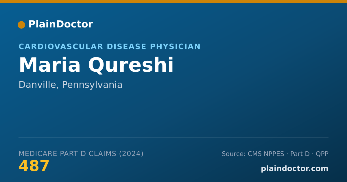 Shareable card for Maria Qureshi - Cardiovascular Disease Physician, Danville, PA
