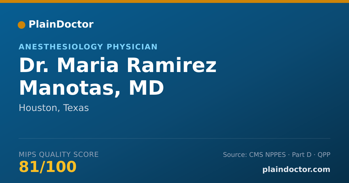 Shareable card for Maria Ramirez Manotas, MD - Anesthesiology Physician, Houston, TX