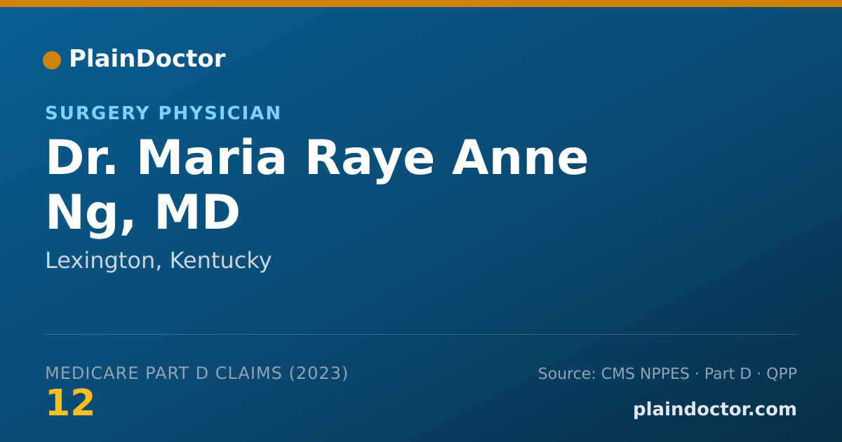 Shareable card for Maria Raye Anne Ng, MD - Surgery Physician, Lexington, KY