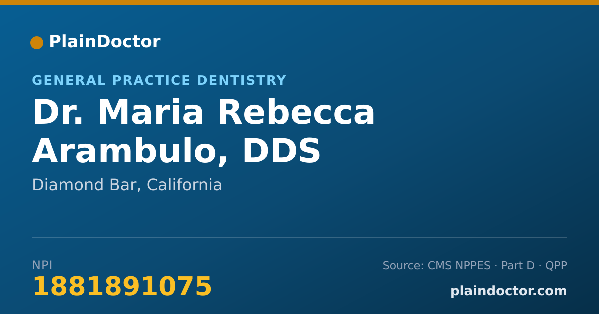 Shareable card for Maria Rebecca Arambulo, DDS - General Practice Dentistry, Diamond Bar, CA