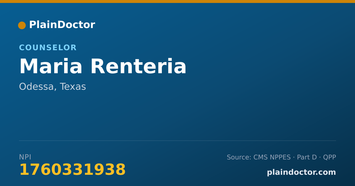 Shareable card for Maria Renteria - Counselor, Odessa, TX