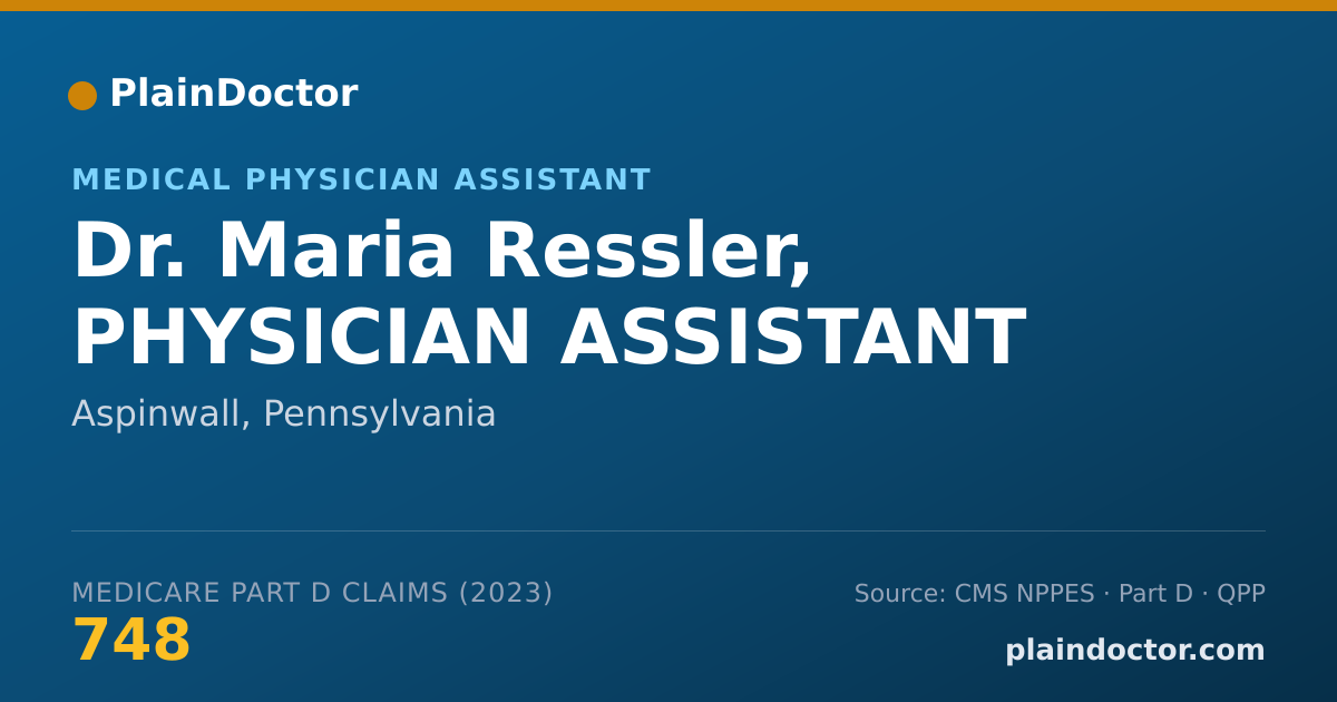 Shareable card for Maria Ressler, PHYSICIAN ASSISTANT - Medical Physician Assistant, Aspinwall, PA