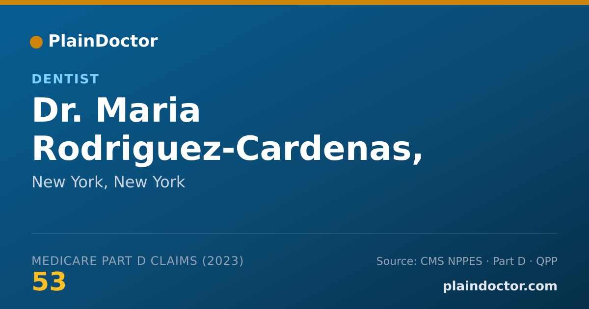 Shareable card for Maria Rodriguez-Cardenas, D.D.S. - Dentist, New York, NY