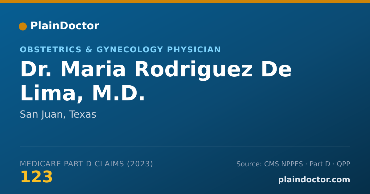 Shareable card for Maria Rodriguez De Lima, M.D. - Obstetrics & Gynecology Physician, San Juan, TX