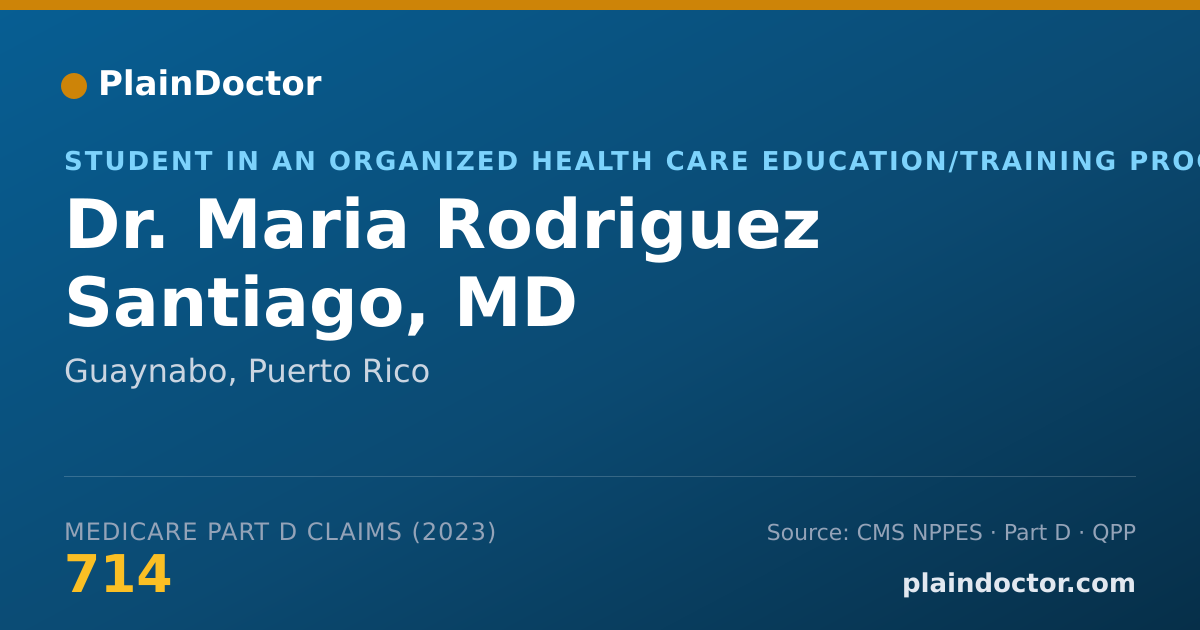 Shareable card for Maria Rodriguez Santiago, MD - Student in an Organized Health Care Education/Training Program, Guaynabo, PR