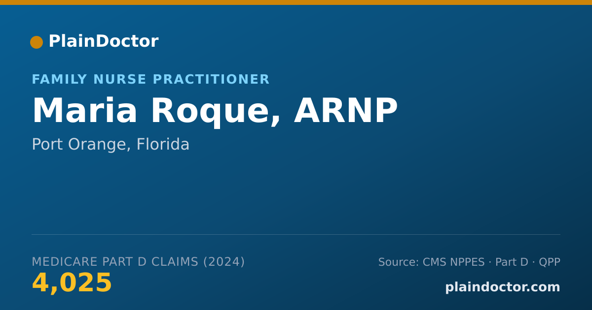 Shareable card for Maria Roque, ARNP - Family Nurse Practitioner, Port Orange, FL
