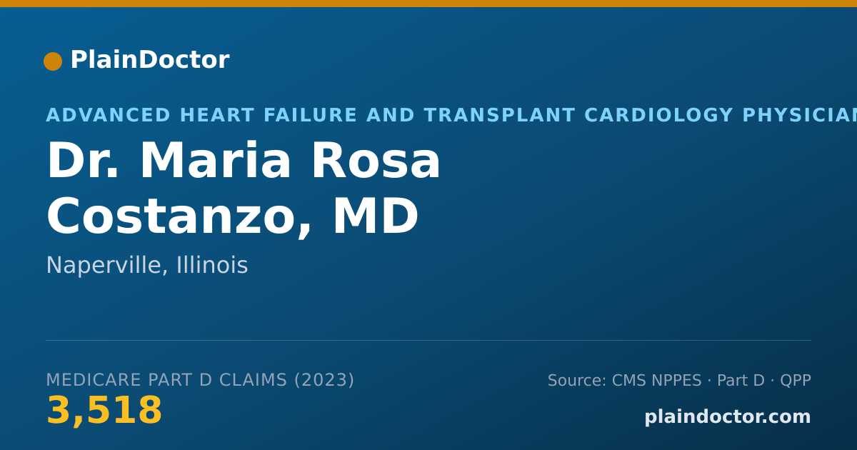 Shareable card for Maria Rosa Costanzo, MD - Advanced Heart Failure and Transplant Cardiology Physician, Naperville, IL