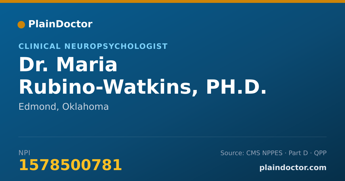 Shareable card for Maria Rubino-Watkins, PH.D. - Clinical Neuropsychologist, Edmond, OK