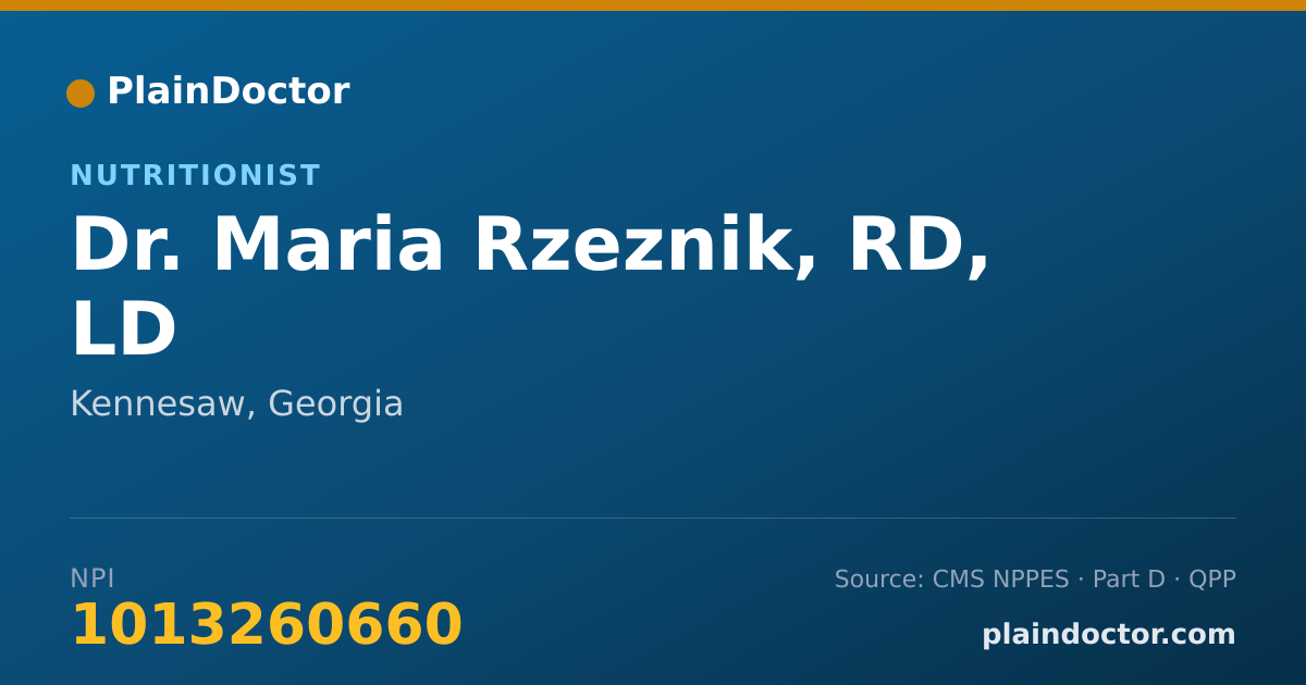 Shareable card for Maria Rzeznik, RD, LD - Nutritionist, Kennesaw, GA