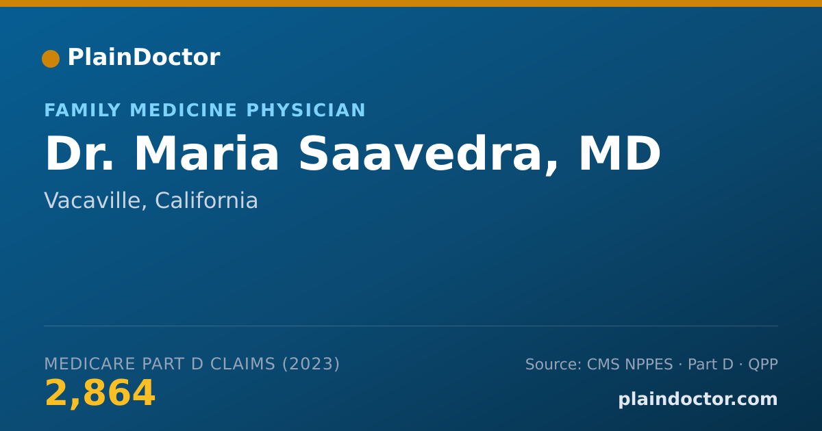 Shareable card for Maria Saavedra, MD - Family Medicine Physician, Vacaville, CA