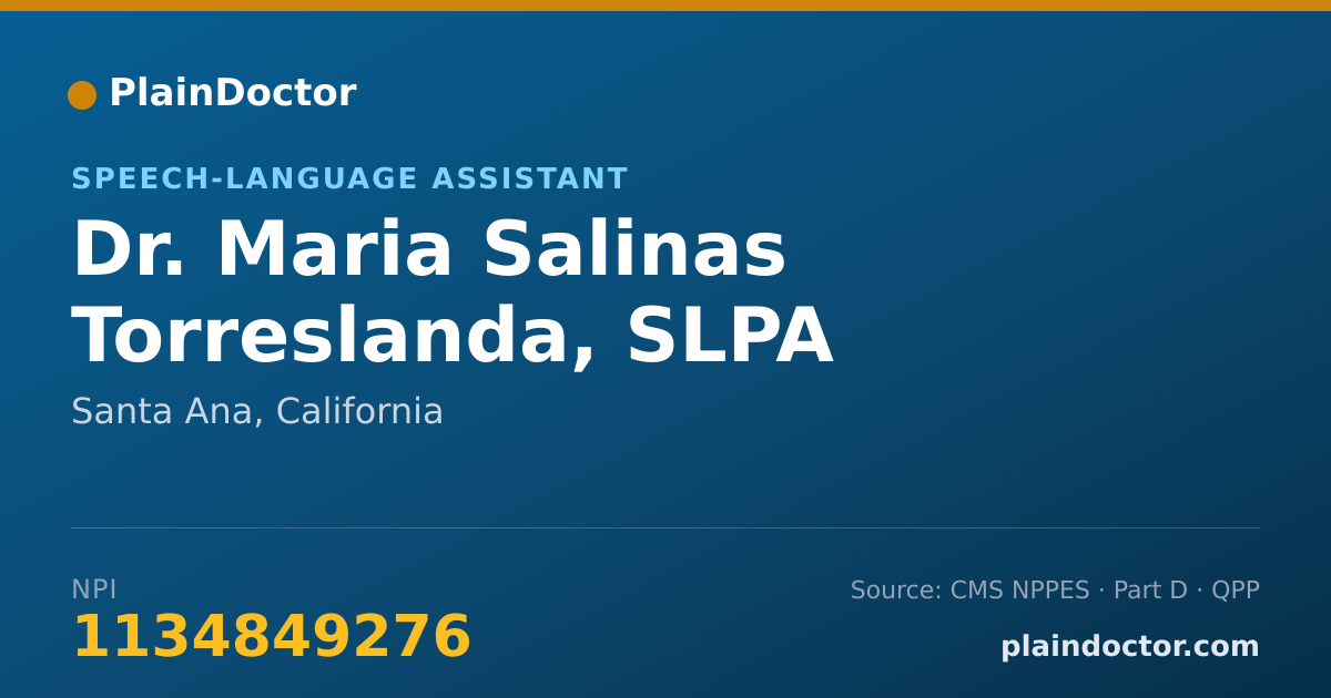Shareable card for Maria Salinas Torreslanda, SLPA - Speech-Language Assistant, Santa Ana, CA