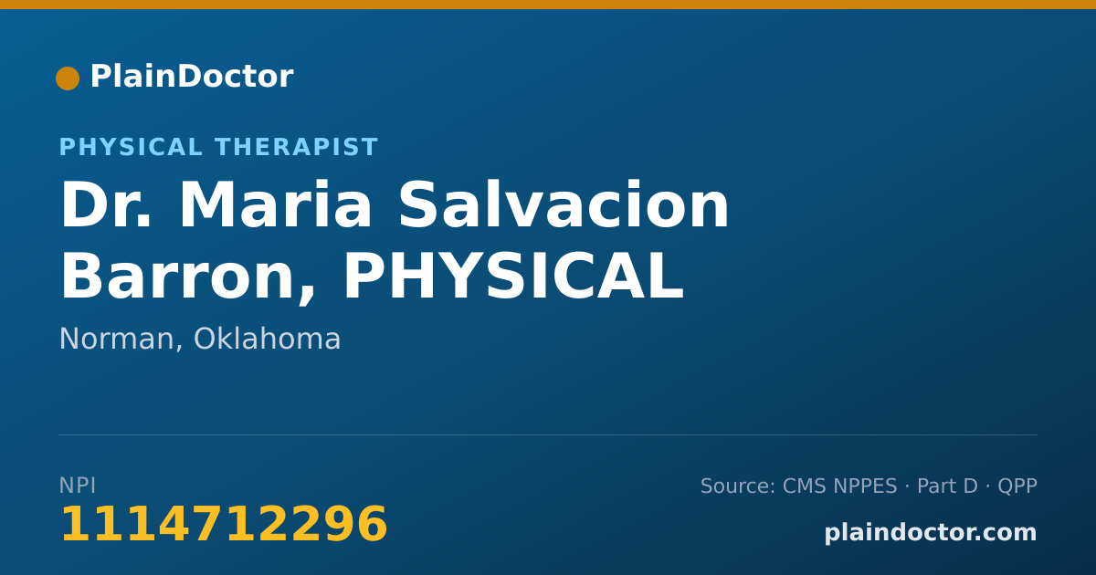 Shareable card for Maria Salvacion Barron, PHYSICAL THERAPIST - Physical Therapist, Norman, OK