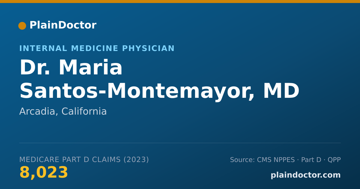 Shareable card for Maria Santos-Montemayor, MD - Internal Medicine Physician, Arcadia, CA