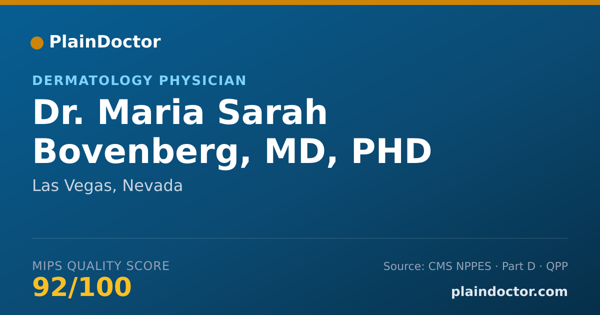 Shareable card for Maria Sarah Bovenberg, MD, PHD - Dermatology Physician, Las Vegas, NV