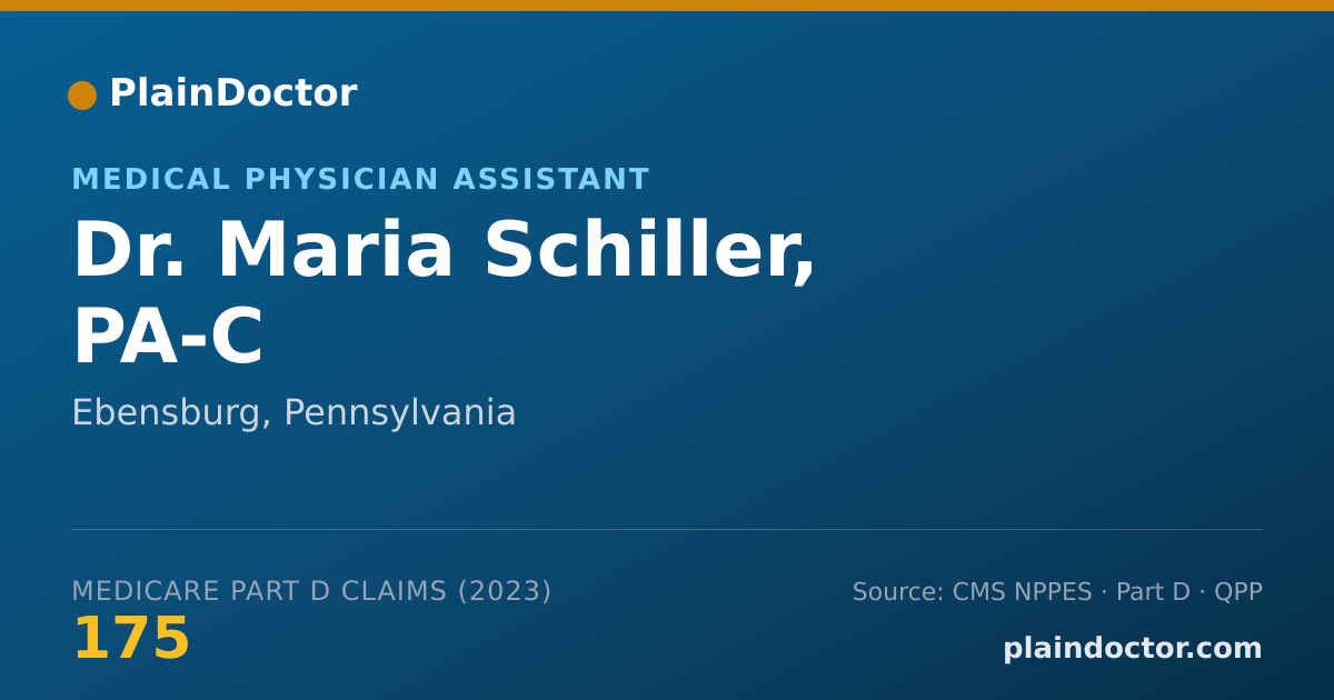 Shareable card for Maria Schiller, PA-C - Medical Physician Assistant, Ebensburg, PA