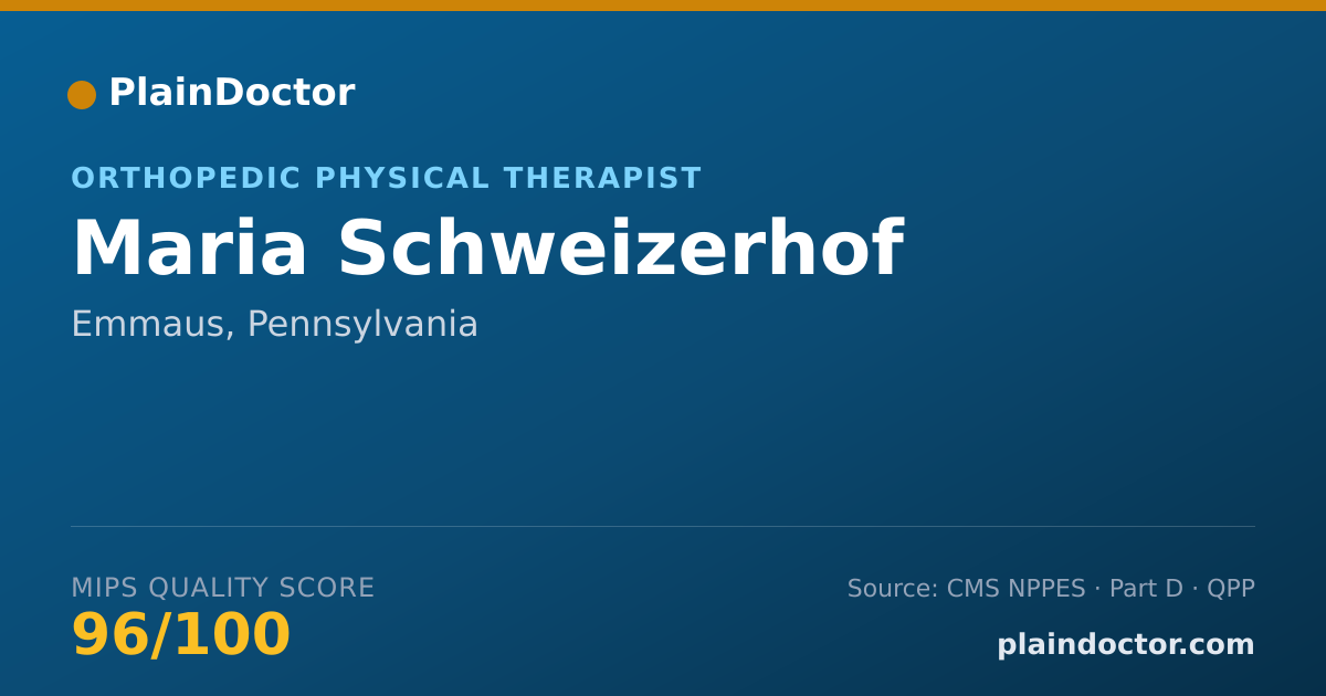 Shareable card for Maria Schweizerhof - Orthopedic Physical Therapist, Emmaus, PA