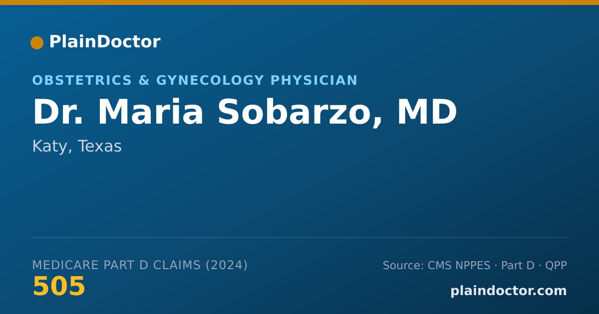 Shareable card for Maria Sobarzo, MD - Obstetrics & Gynecology Physician, Katy, TX