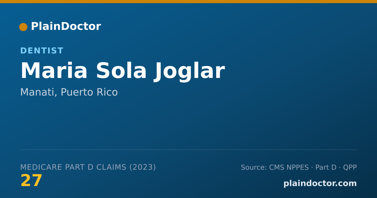 Shareable card for Maria Sola Joglar - Dentist, Manati, PR