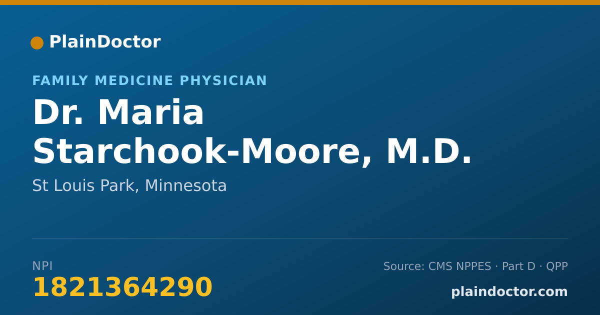 Shareable card for Maria Starchook-Moore, M.D. - Family Medicine Physician, St Louis Park, MN