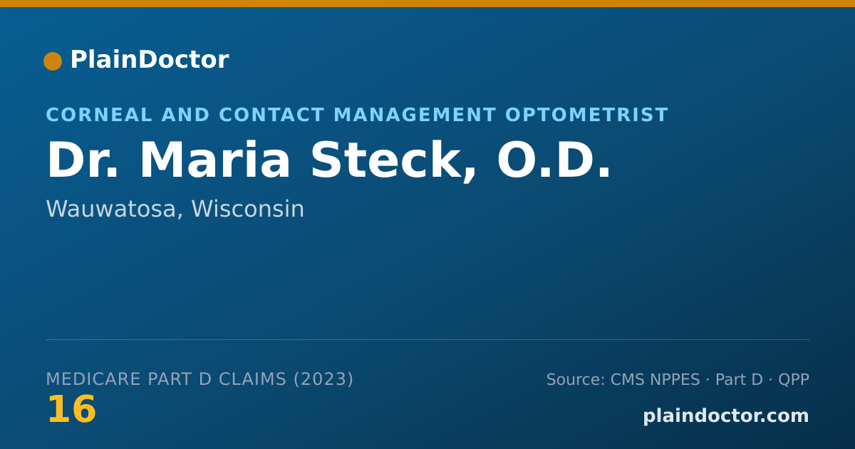 Shareable card for Maria Steck, O.D. - Corneal and Contact Management Optometrist, Wauwatosa, WI