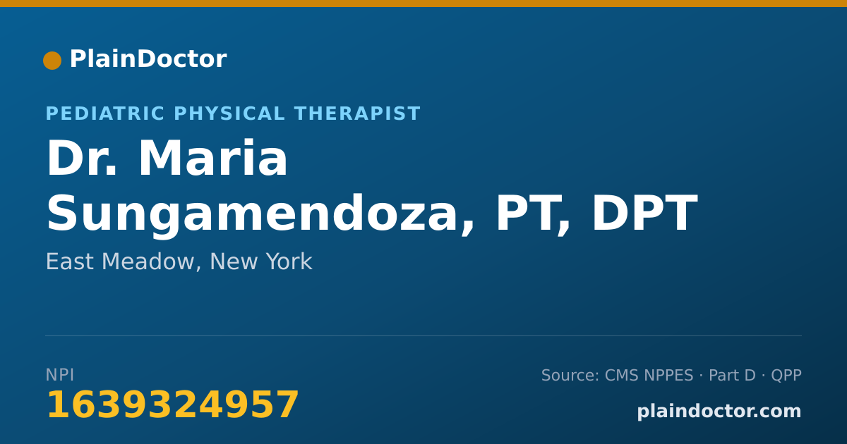 Shareable card for Maria Sungamendoza, PT, DPT - Pediatric Physical Therapist, East Meadow, NY
