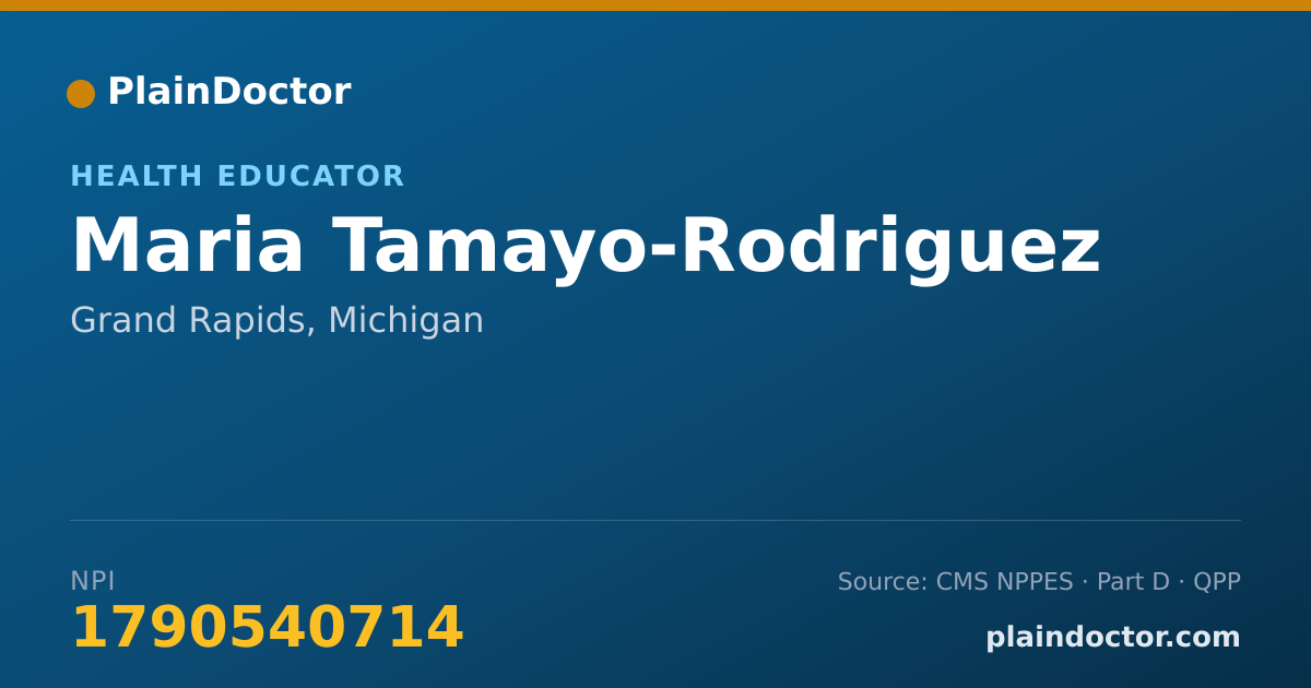 Shareable card for Maria Tamayo-Rodriguez - Health Educator, Grand Rapids, MI