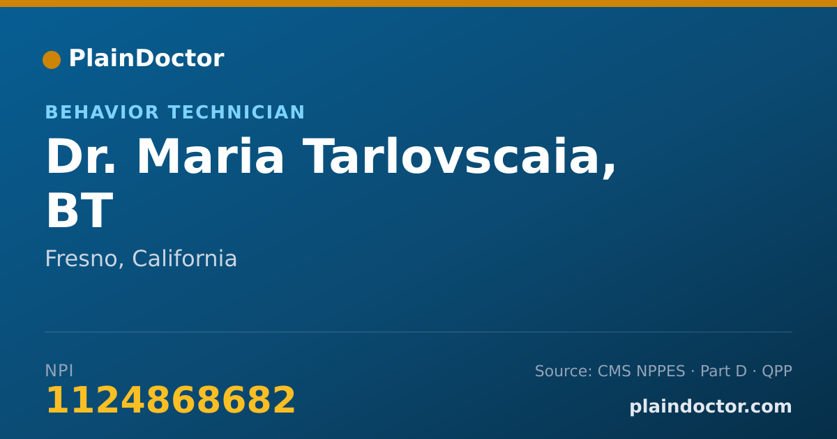 Shareable card for Maria Tarlovscaia, BT - Behavior Technician, Fresno, CA