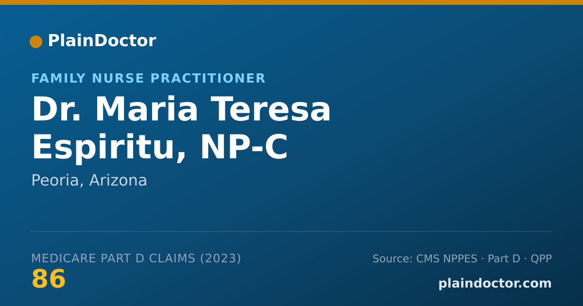 Shareable card for Maria Teresa Espiritu, NP-C - Family Nurse Practitioner, Peoria, AZ