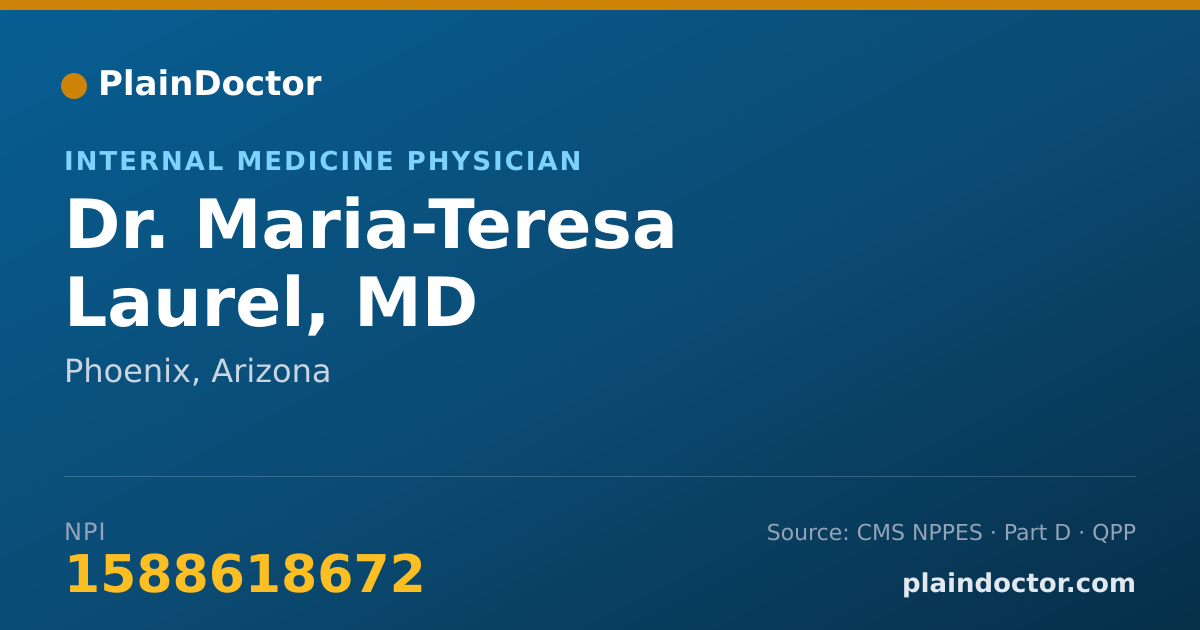 Shareable card for Maria-Teresa Laurel, MD - Internal Medicine Physician, Phoenix, AZ