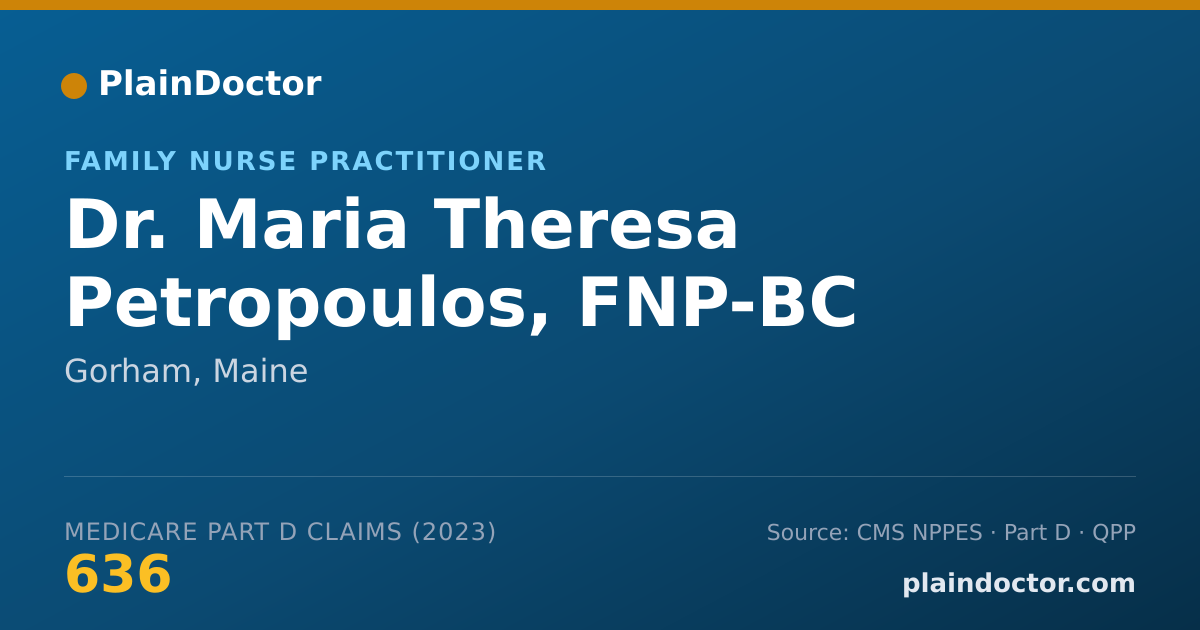 Shareable card for Maria Theresa Petropoulos, FNP-BC - Family Nurse Practitioner, Gorham, ME