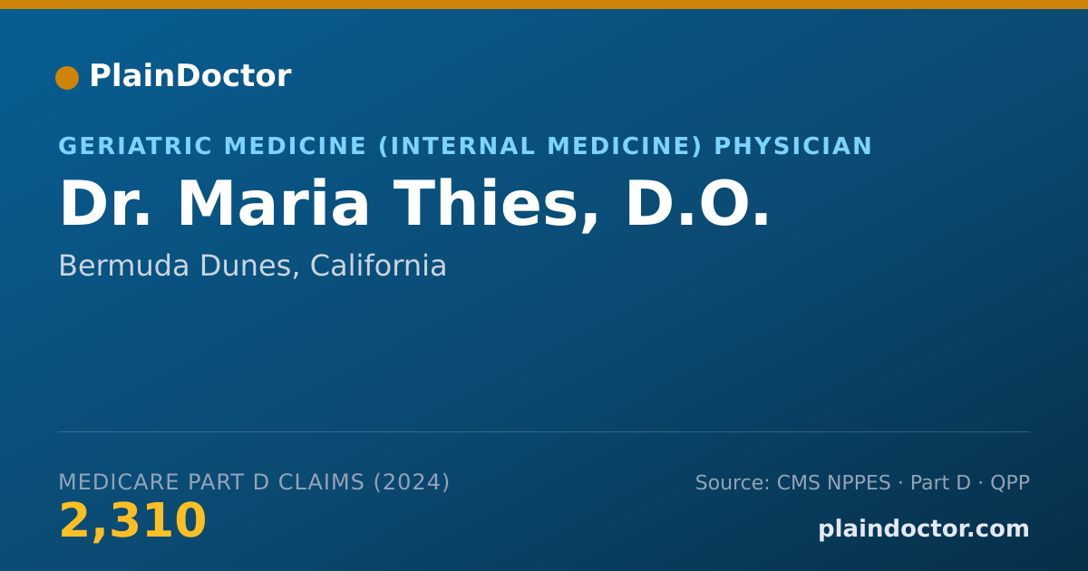 Shareable card for Maria Thies, D.O. - Internal Medicine Physician, Bermuda Dunes, CA