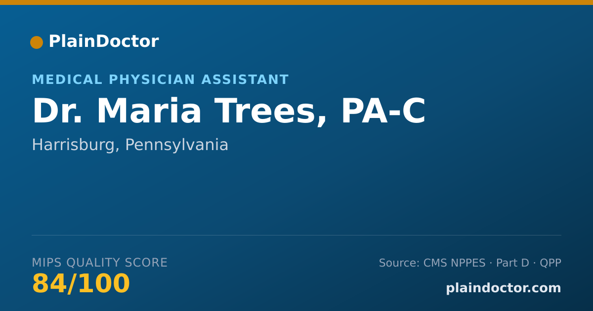 Shareable card for Maria Trees, PA-C - Medical Physician Assistant, Harrisburg, PA