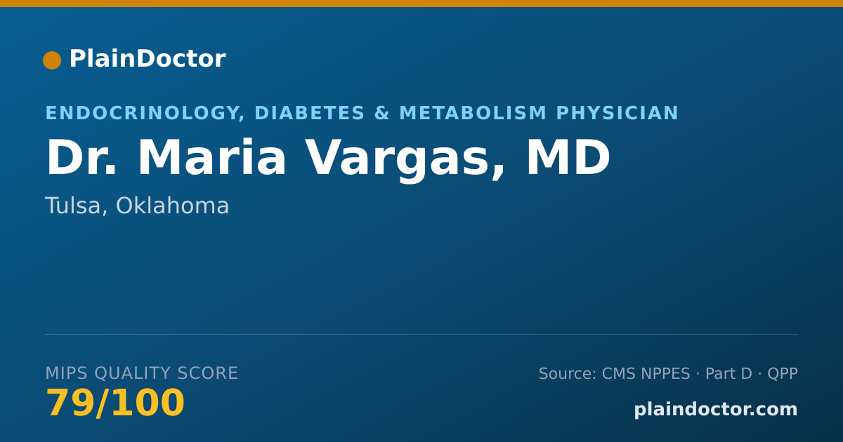 Shareable card for Maria Vargas, MD - Endocrinology, Diabetes & Metabolism Physician, Tulsa, OK