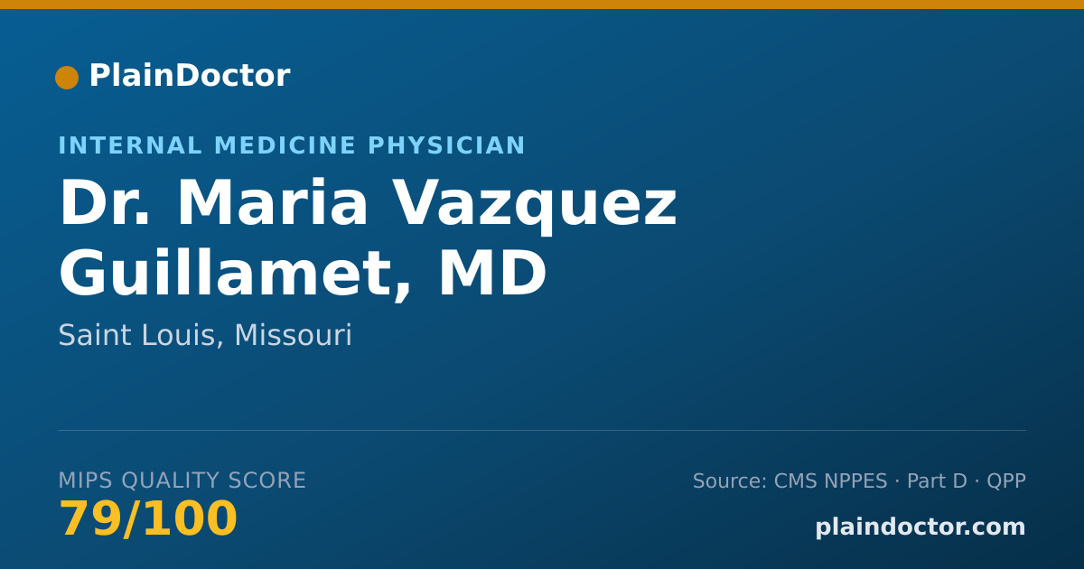 Shareable card for Maria Vazquez Guillamet, MD - Internal Medicine Physician, Saint Louis, MO