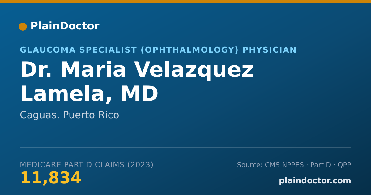 Shareable card for Maria Velazquez Lamela, MD - Glaucoma Specialist (Ophthalmology) Physician, Caguas, PR