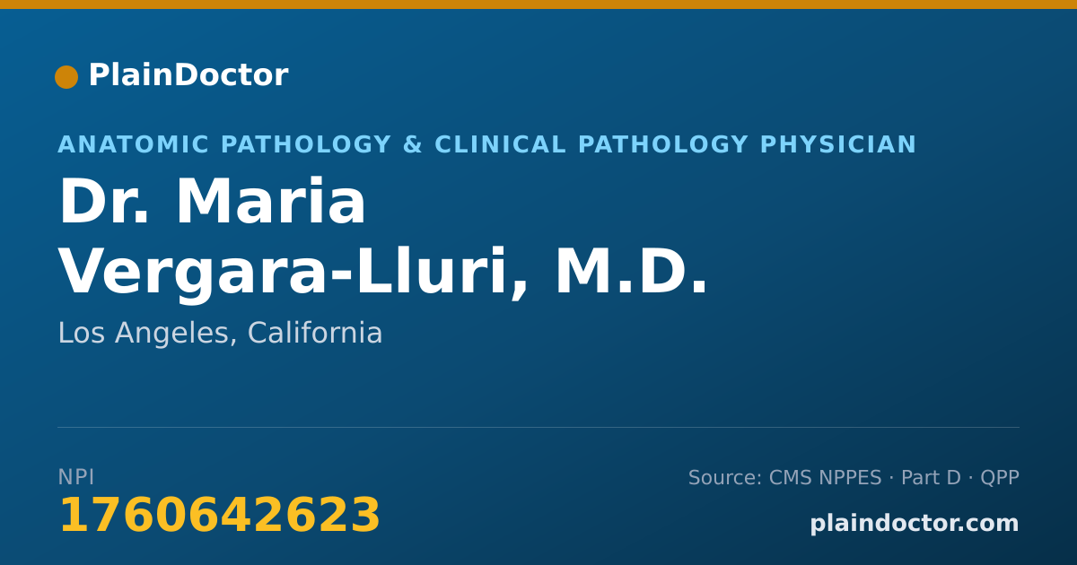 Shareable card for Maria Vergara-Lluri, M.D. - Anatomic Pathology & Clinical Pathology Physician, Los Angeles, CA