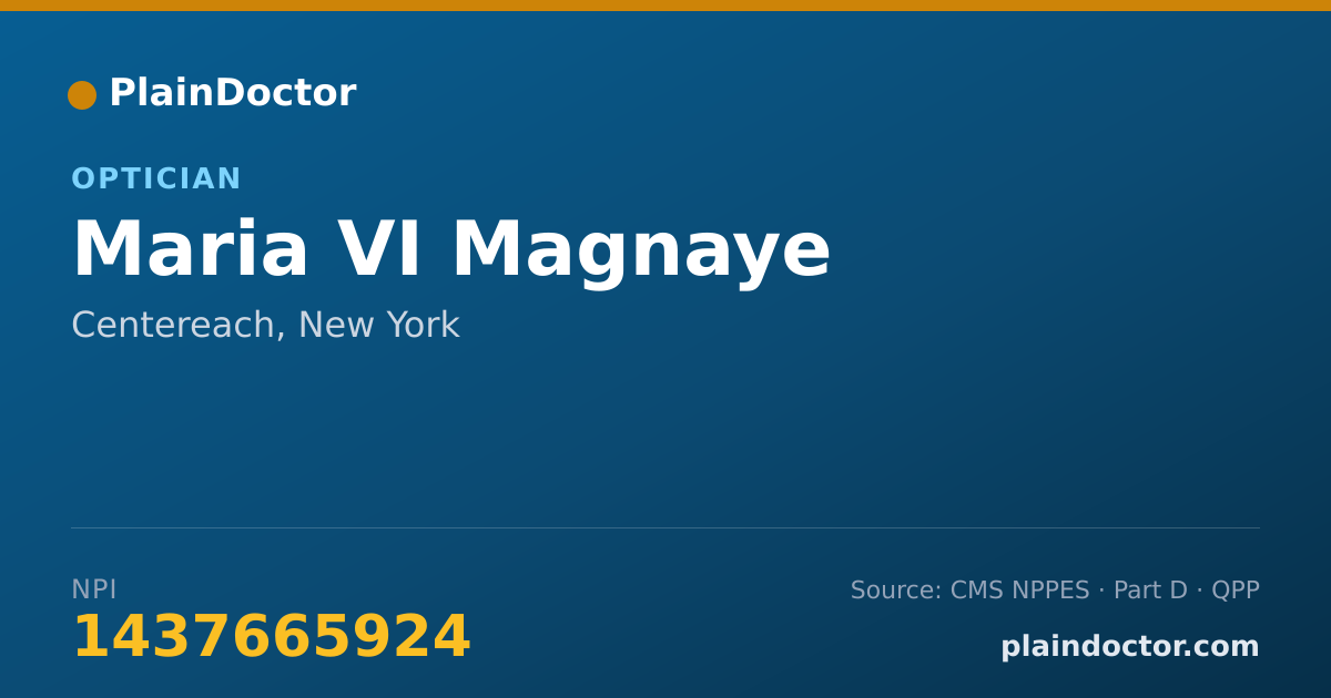 Shareable card for Maria VI Magnaye - Optician, Centereach, NY