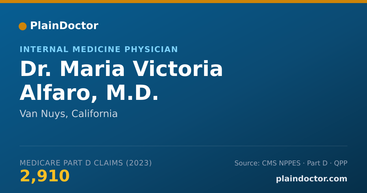 Shareable card for Maria Victoria Alfaro, M.D. - Internal Medicine Physician, Van Nuys, CA