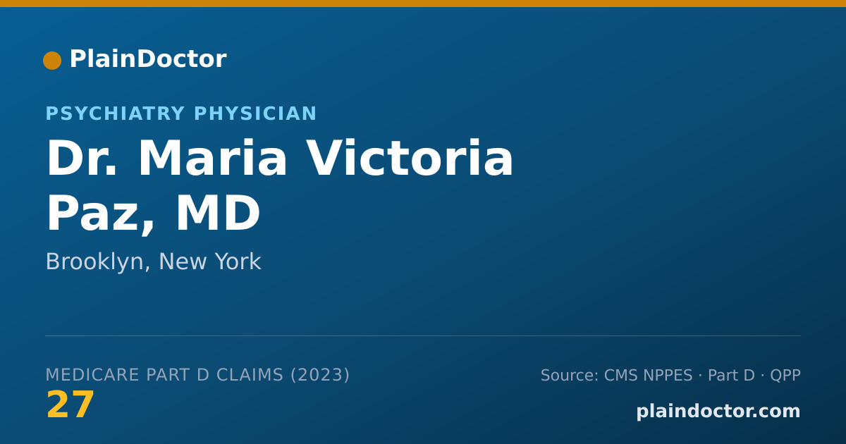 Shareable card for Maria Victoria Paz, MD - Psychiatry Physician, Brooklyn, NY