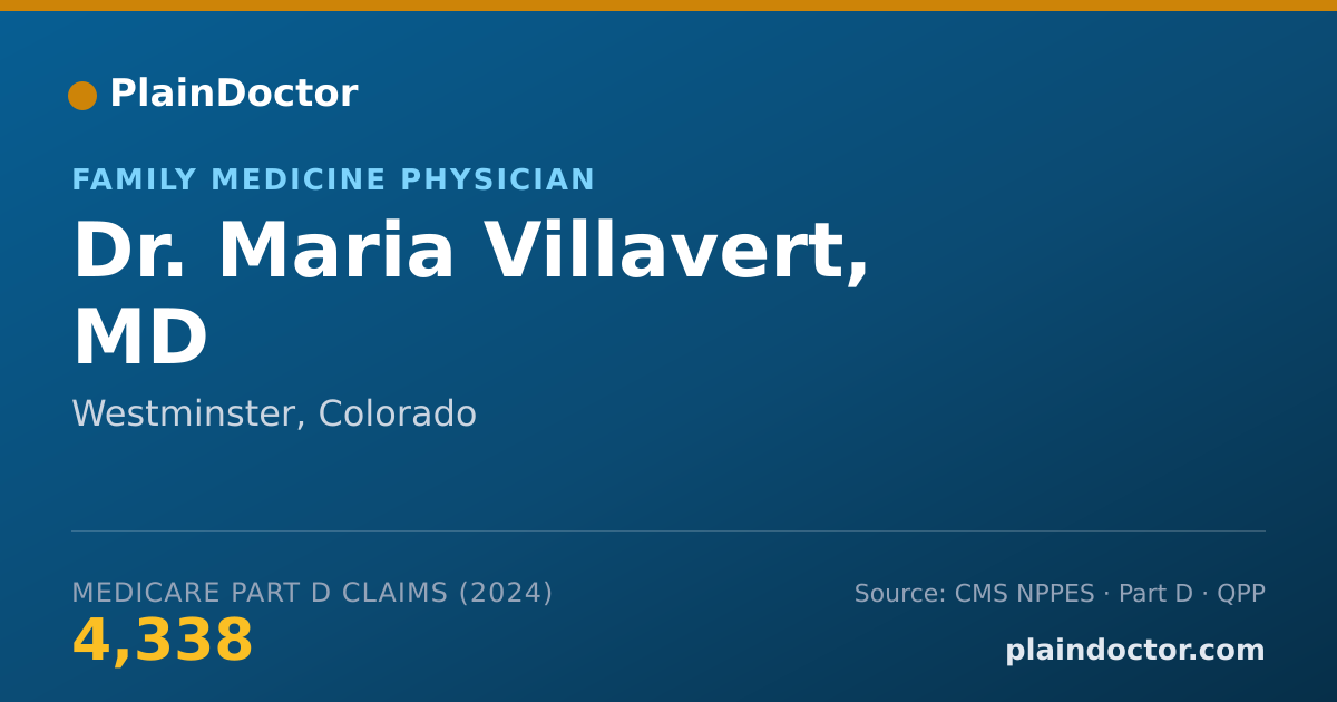 Shareable card for Maria Villavert, MD - Family Medicine Physician, Westminster, CO