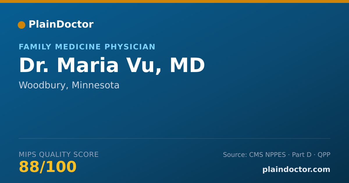 Shareable card for Maria Vu, MD - Family Medicine Physician, Woodbury, MN