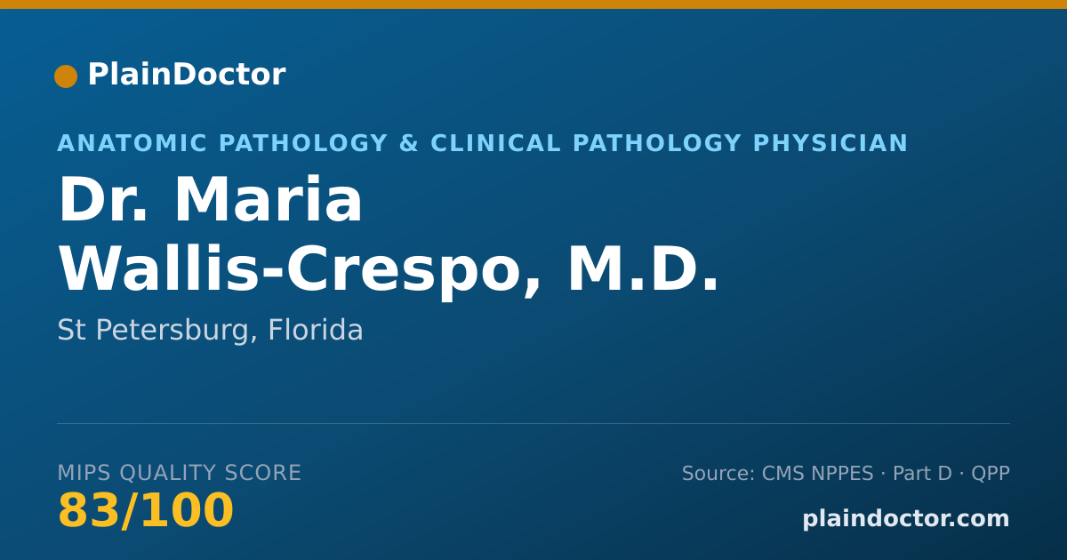 Shareable card for Maria Wallis-Crespo, M.D. - Anatomic Pathology & Clinical Pathology Physician, St Petersburg, FL