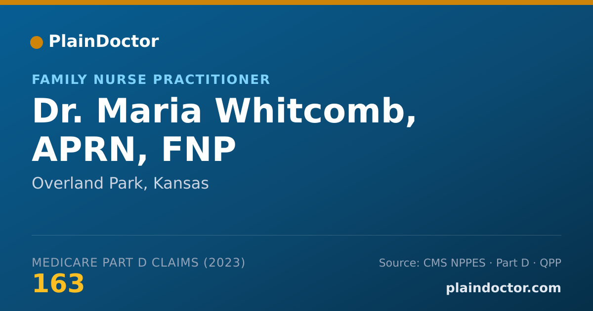 Shareable card for Maria Whitcomb, APRN, FNP - Family Nurse Practitioner, Overland Park, KS