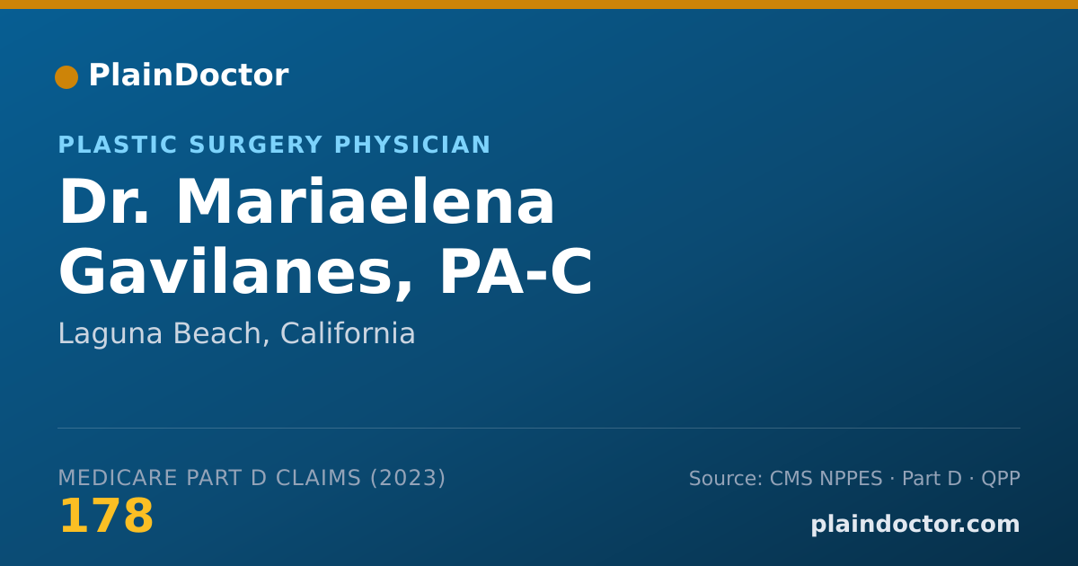 Shareable card for Mariaelena Gavilanes, PA-C - Plastic Surgery Physician, Laguna Beach, CA