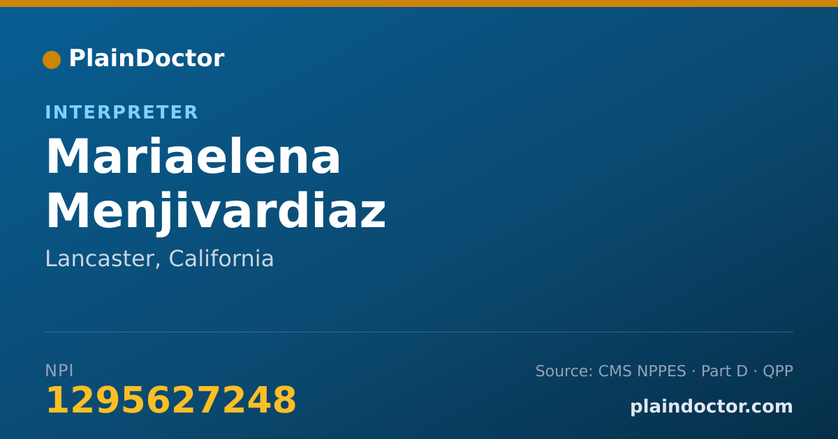 Shareable card for Mariaelena Menjivardiaz - Interpreter, Lancaster, CA